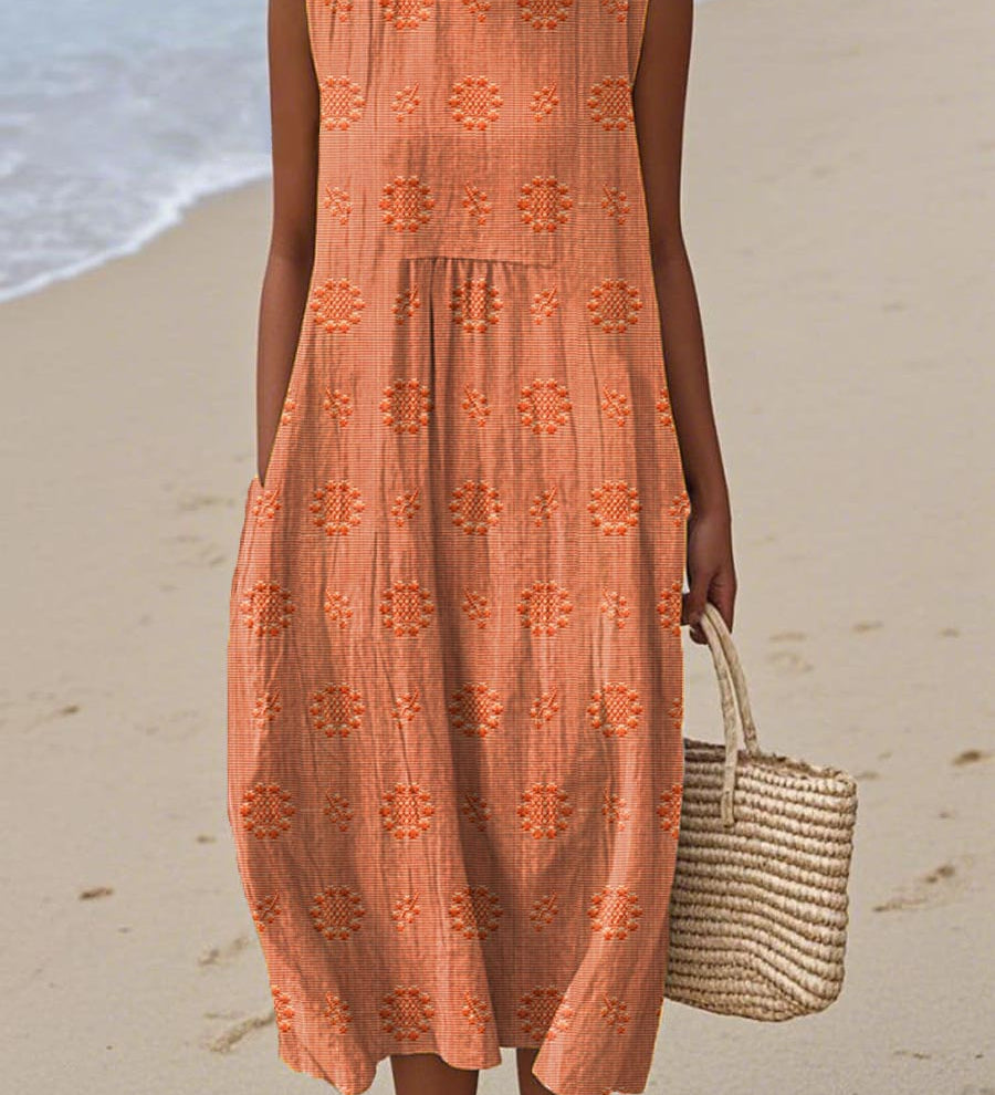 Franca | Bezrukávové bavlněné šaty s kapsami