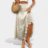 Lace-Trimmed Midi Skirt