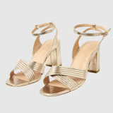 Teodora - Sandály s křížovými pásky a zlatým akcentem