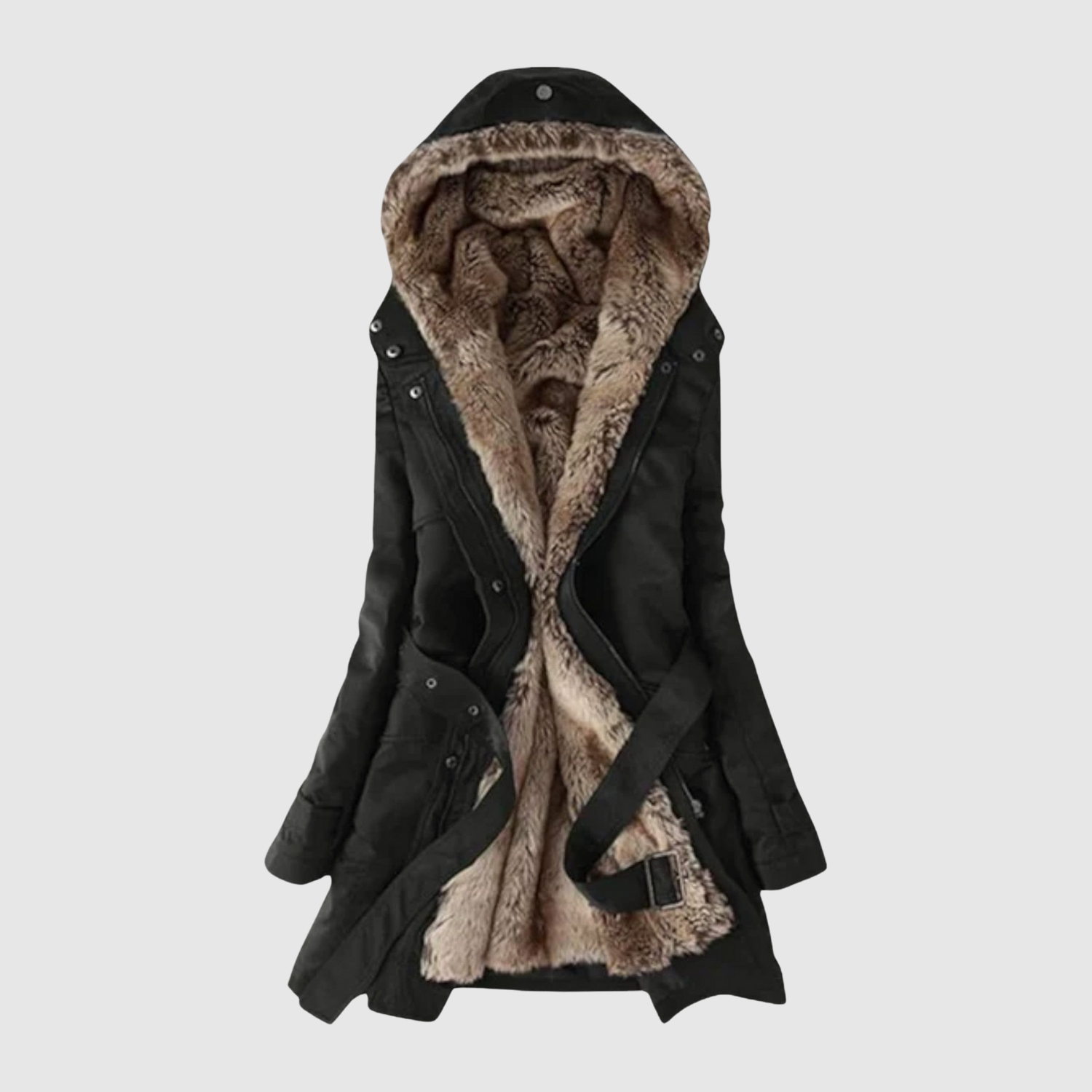 Jelena – Extra teplá parka s kožešinovým lemováním a stahovací šňůrou