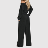 Natálie – Černý dvoudílný overal s elegantním stylem
