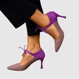 Teodora - Dvoubarevné lodičky s anklet a elegantní mašlí