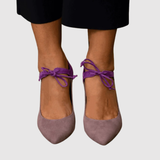 Teodora - Dvoubarevné lodičky s anklet a elegantní mašlí