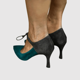 Teodora - Dvoubarevné lodičky s anklet a elegantní mašlí