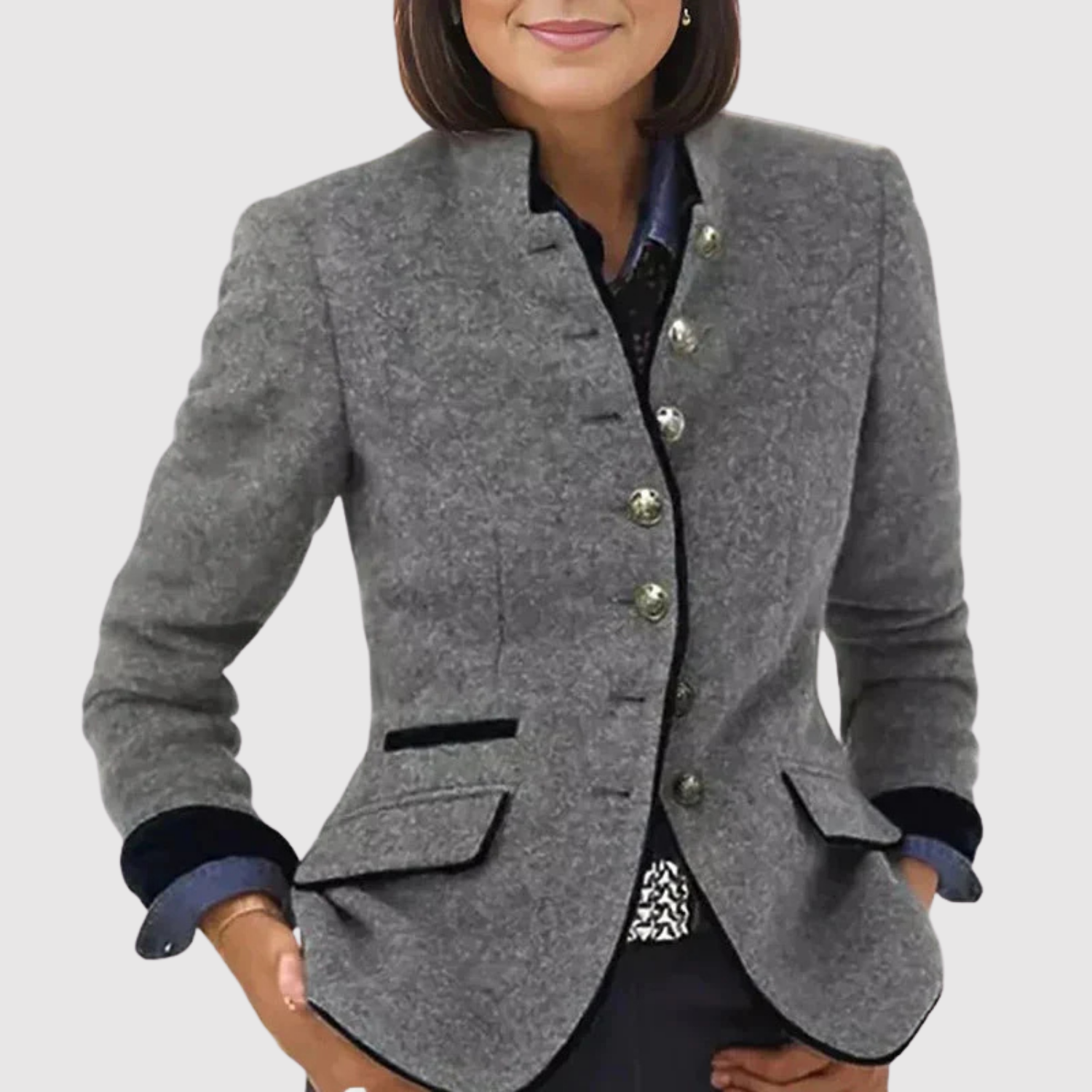 Silvie – Tweed Blazer s Klasickými Prvky