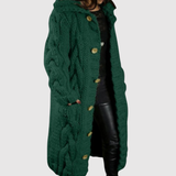 Jelena - Dlouhý pletený kabát s moderním vzorem