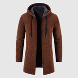 "Marek - Dlouhý pletený svetr s kapucí" can be rewritten as "Marek - Dlouhý pletený svetr s kapucí pro pohodlný styl".