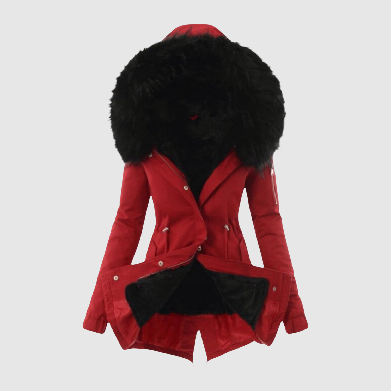 Jelena – Asymetrická bunda z ekologické kůže s pasovými švy