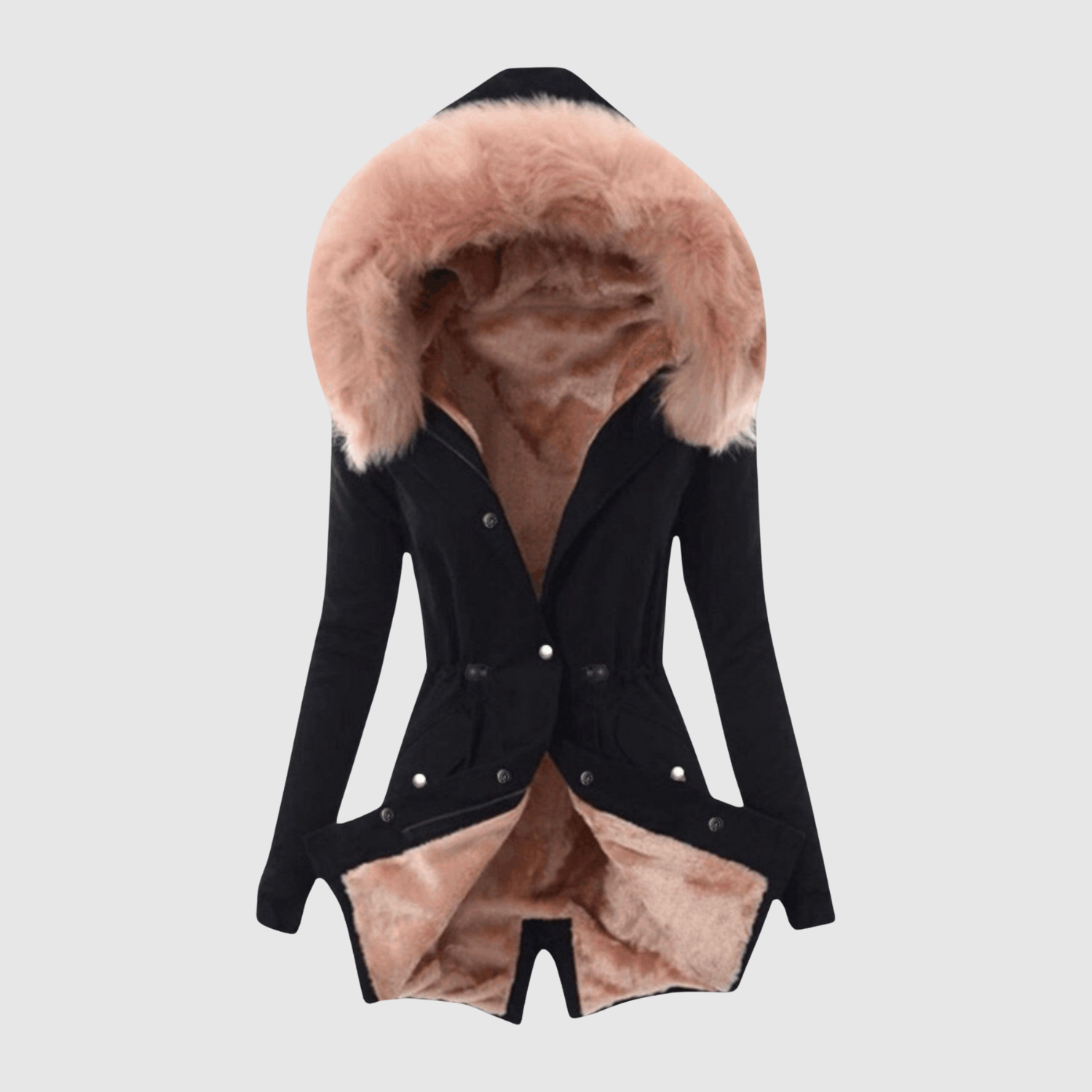 Jelena – Asymetrická bunda z ekologické kůže s pasovými švy