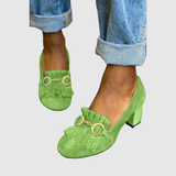 Teodora - Podpatky s třásněmi a zlatým uzávěrem