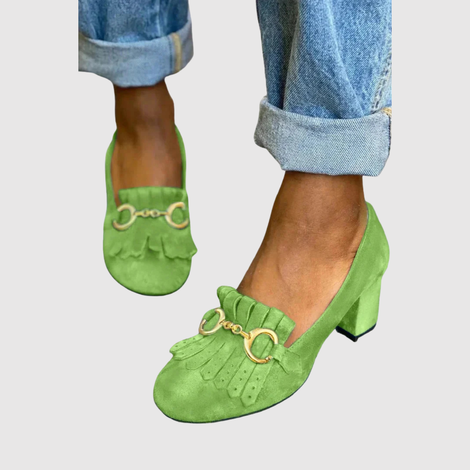 Teodora - Podpatky s třásněmi a zlatým uzávěrem