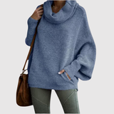 Nora – Hygge Pletený Svetr s Volným Límcem