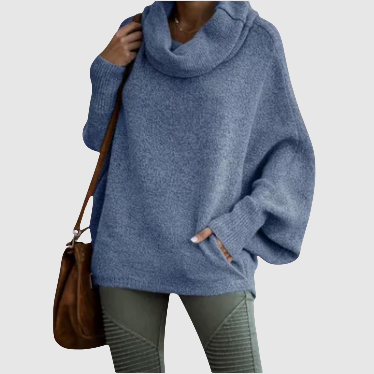 Nora – Hygge Pletený Svetr s Volným Límcem