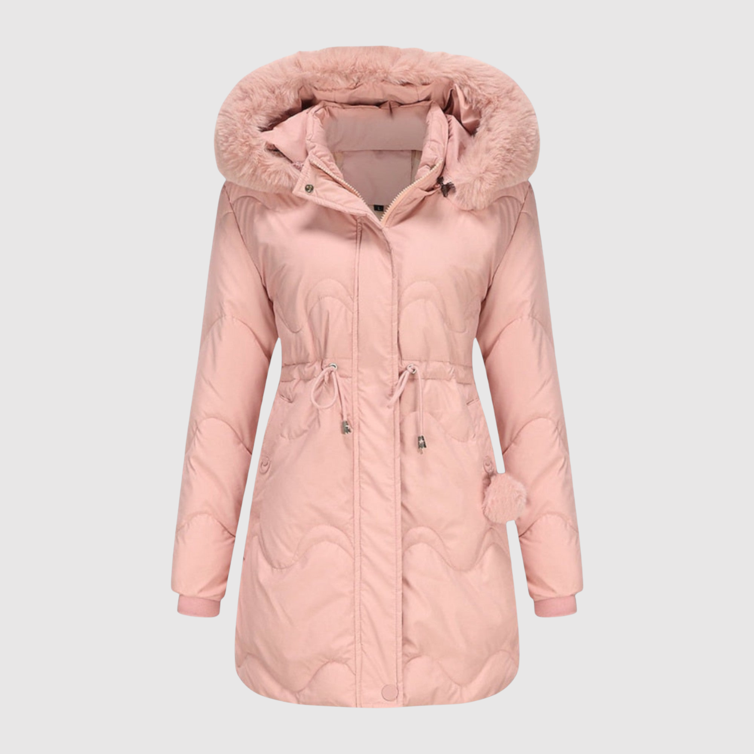 Jelena – Teplá parka s huňatým límcem a prošívanou konstrukcí