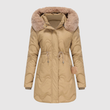 Jelena – Teplá parka s huňatým límcem a prošívanou konstrukcí
