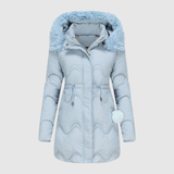 Jelena – Teplá parka s huňatým límcem a prošívanou konstrukcí