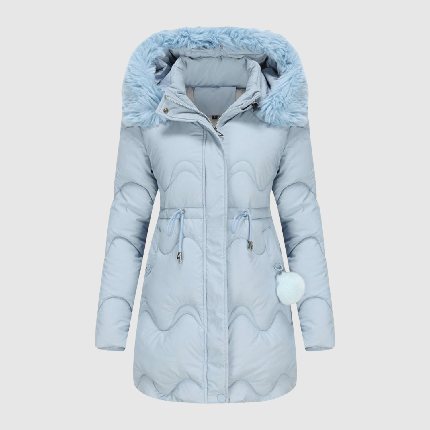 Jelena – Teplá parka s huňatým límcem a prošívanou konstrukcí
