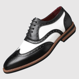 Viktor – Pánské dvoubarevné kožené boty s vyšívanými prvky