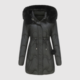Jelena – Teplá parka s huňatým límcem a prošívanou konstrukcí