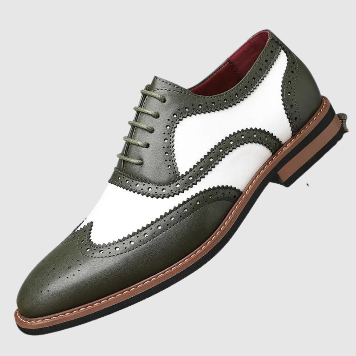 Viktor – Pánské dvoubarevné kožené boty s vyšívanými prvky