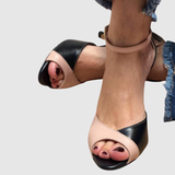 Teodora - Dvoubarevné sandály s podpatkem