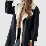 Jelena – Dlouhý kabát s efektem peří