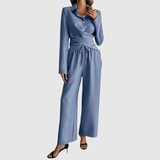 Natálie – Stylový set s vázací blůzou a kalhotami