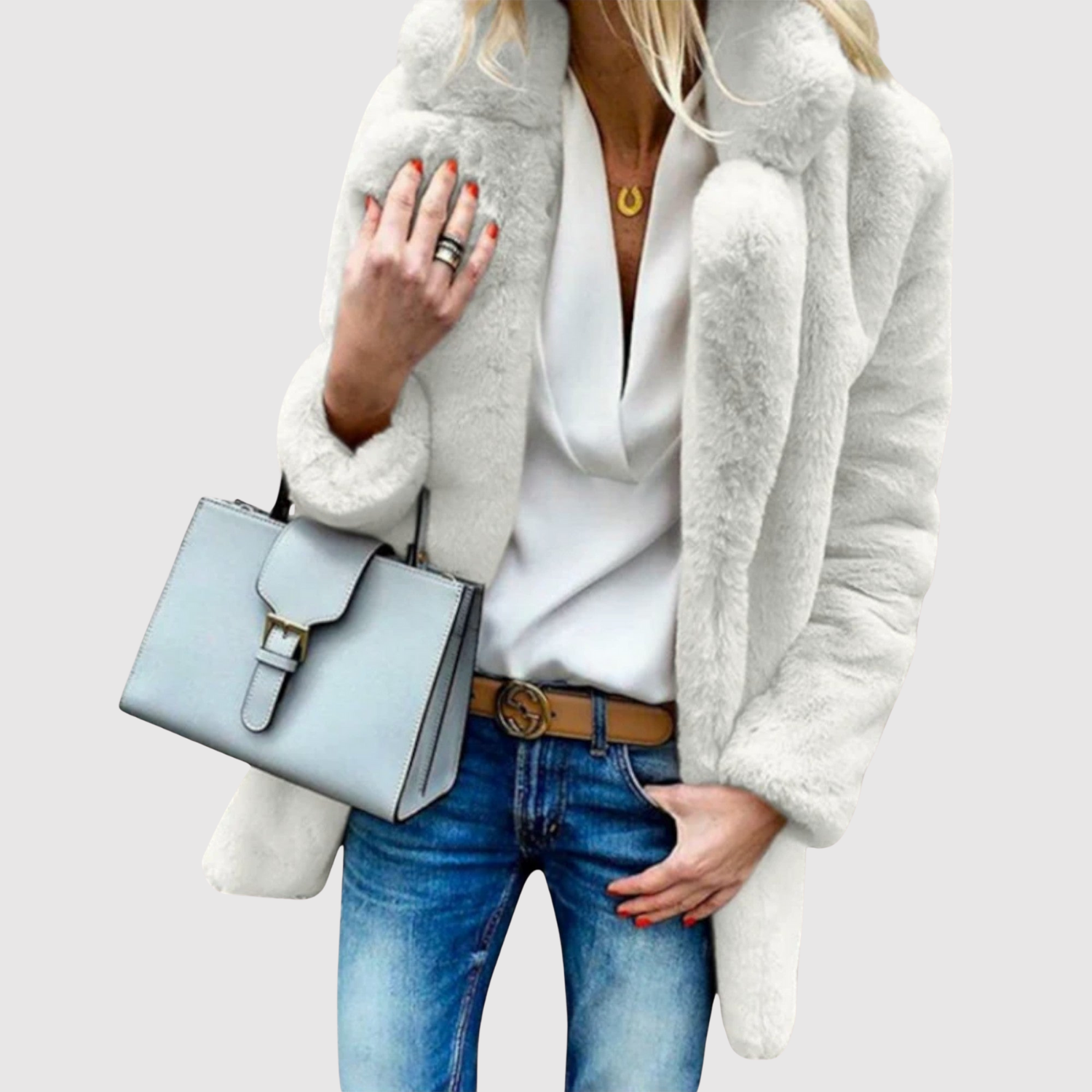 Jelena – Krátký kabát z umělé kožešiny" can be rewritten as: "Jelena – Krátký umělo-kožešinový kabát