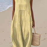 Franca | Bezrukávové bavlněné šaty s kapsami