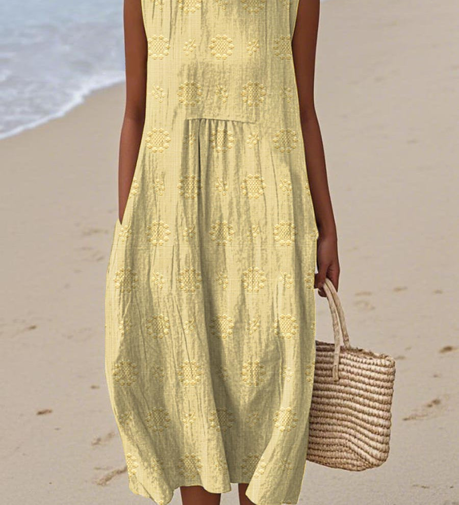 Franca | Bezrukávové bavlněné šaty s kapsami