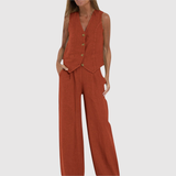 Natálie – Bezramenný overalový komplet z lehkého materiálu