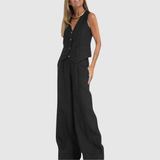 Natálie – Bezramenný overalový komplet z lehkého materiálu