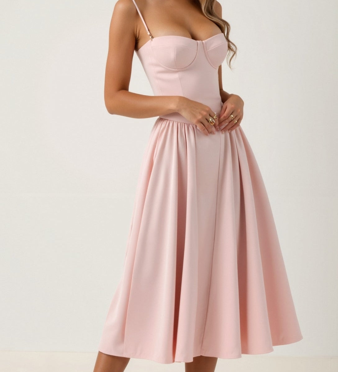 Odette Élégance | Midi šaty s korzetovým designem