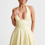 Halina - Midi šaty s korzetovým topem a volánovými detaily