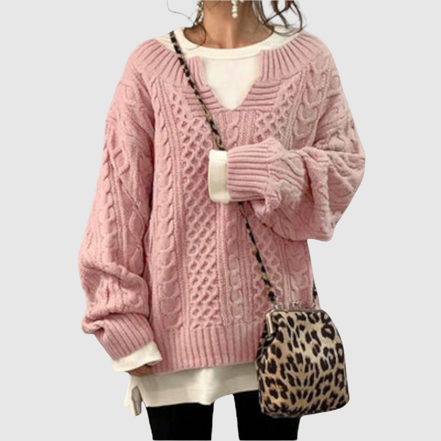 Nora – Pletený svetr s pohodlnou siluetou a kabelovým vzorem