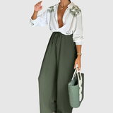 Natálie – Stylový set s košilí a volnými kalhotami