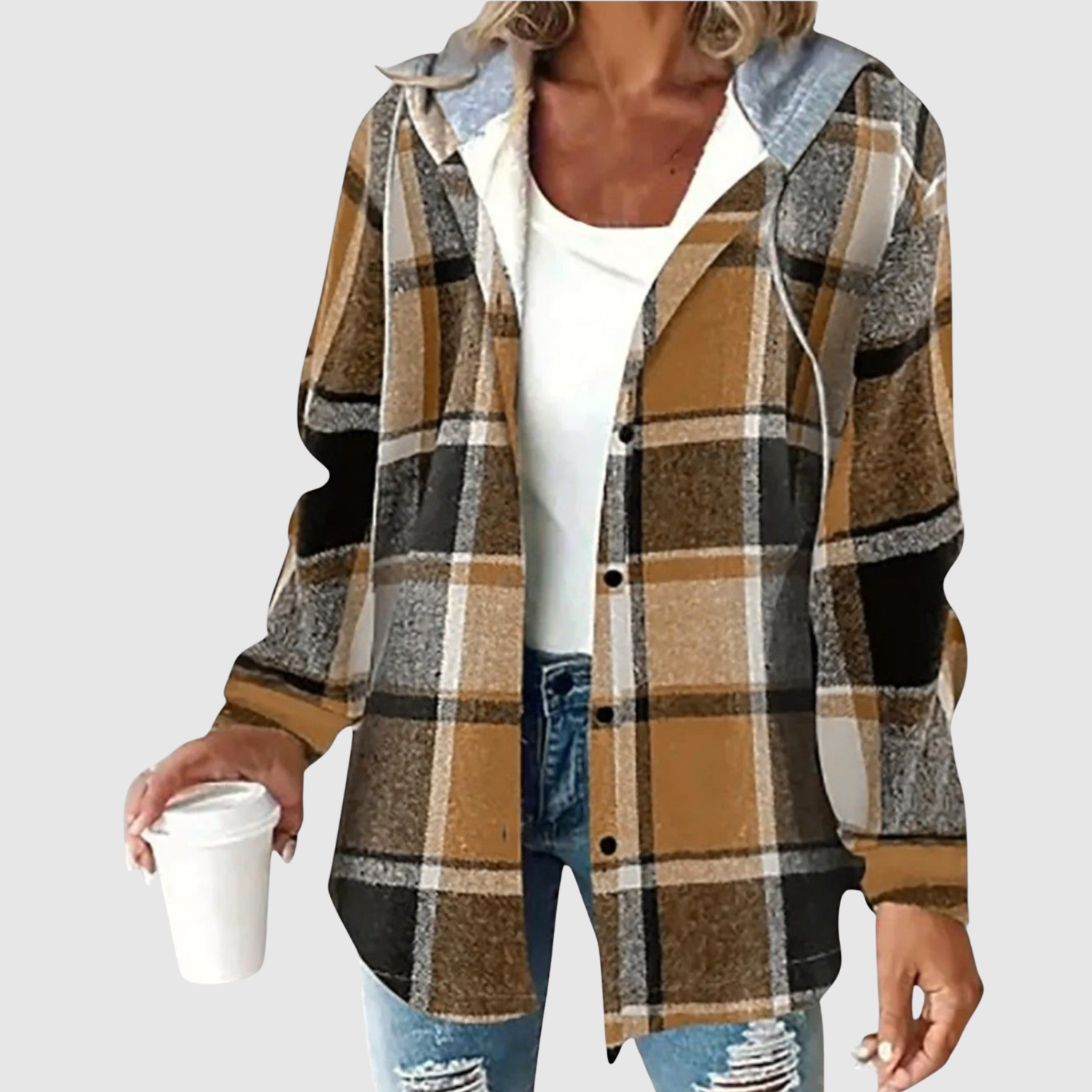 Nina - Stylová dámská košile s kapucí