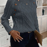 "Francisca | Pletený svetr s knoflíky" can be rewritten as "Francisca | Pletený svetr s ozdobnými knoflíky".