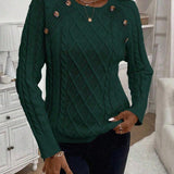 "Francisca | Pletený svetr s knoflíky" can be rewritten as "Francisca | Pletený svetr s ozdobnými knoflíky".