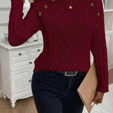 "Francisca | Pletený svetr s knoflíky" can be rewritten as "Francisca | Pletený svetr s ozdobnými knoflíky".