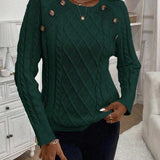 "Francisca | Pletený svetr s knoflíky" can be rewritten as "Francisca | Pletený svetr s ozdobnými knoflíky".