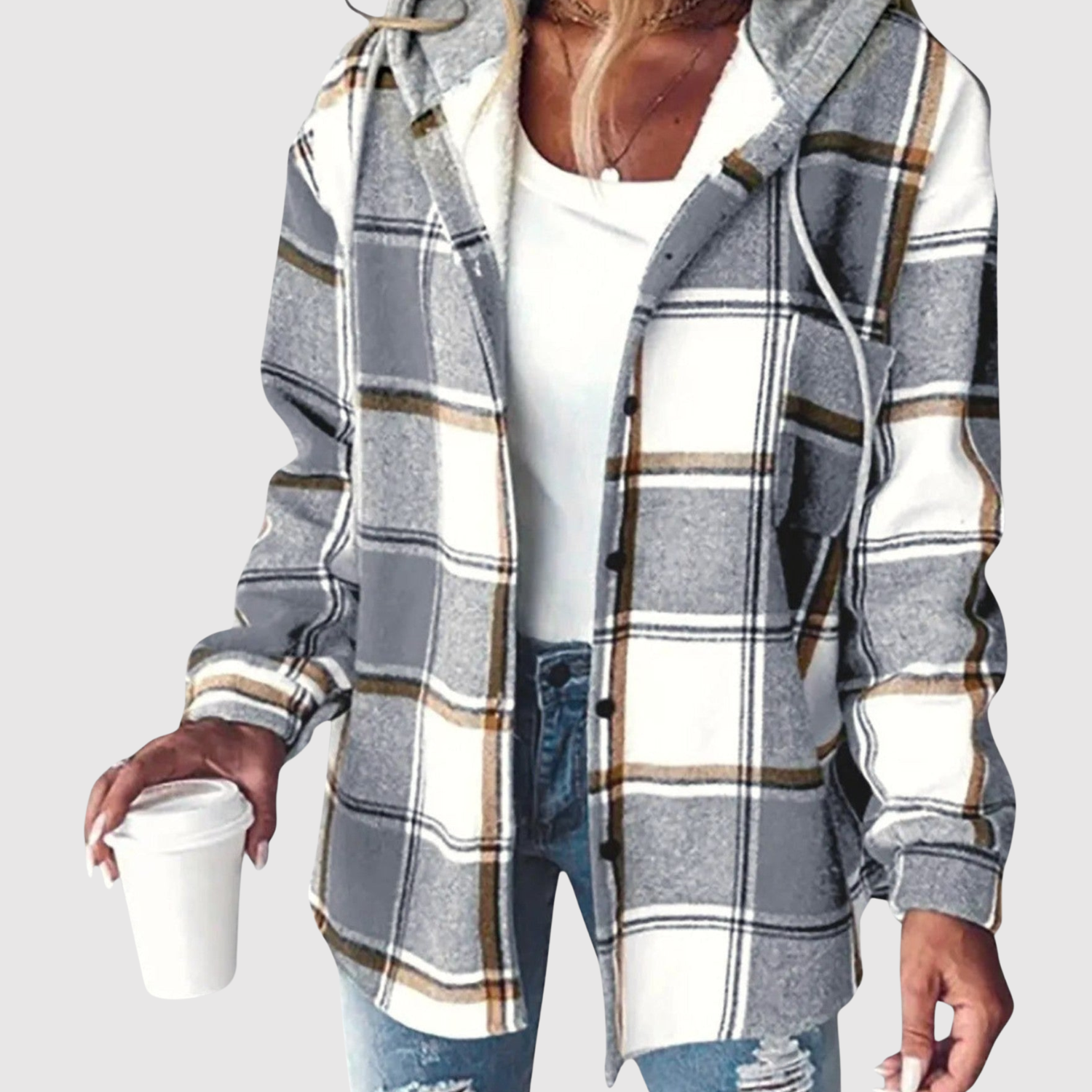 Nina - Stylová dámská košile s kapucí