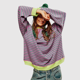 Nora – Pruhovaný svetr v kontrastních odstínech