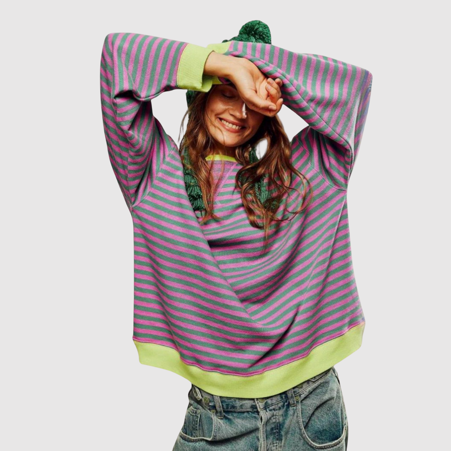 Nora – Pruhovaný svetr v kontrastních barvách