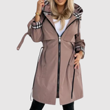 Jelena – Dlouhý kabát s kapucí a opaskem