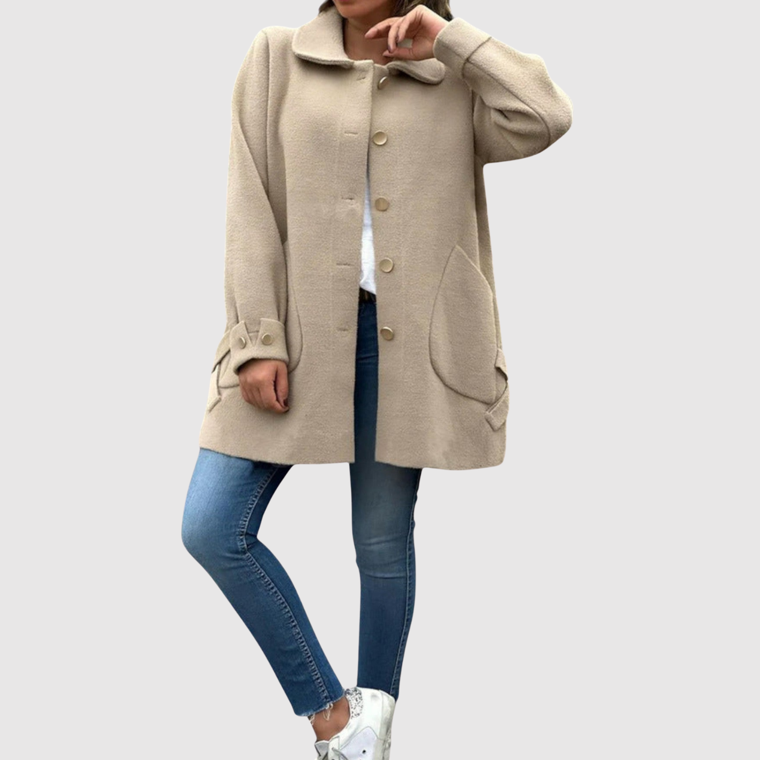 Jelena – Krátký kabát s knoflíkovým zapínáním