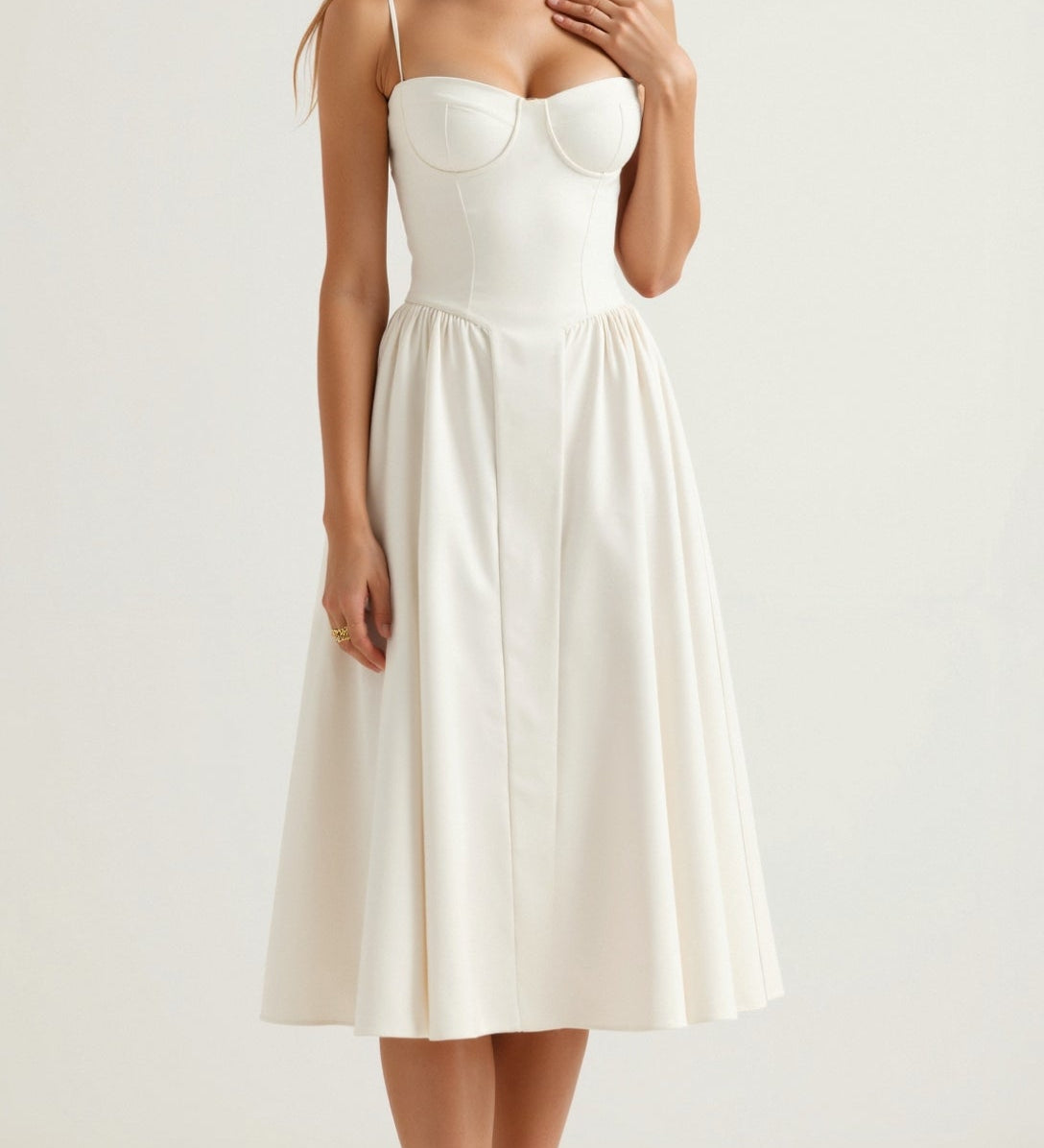 Odette Élégance | Midi šaty s korzetovým designem