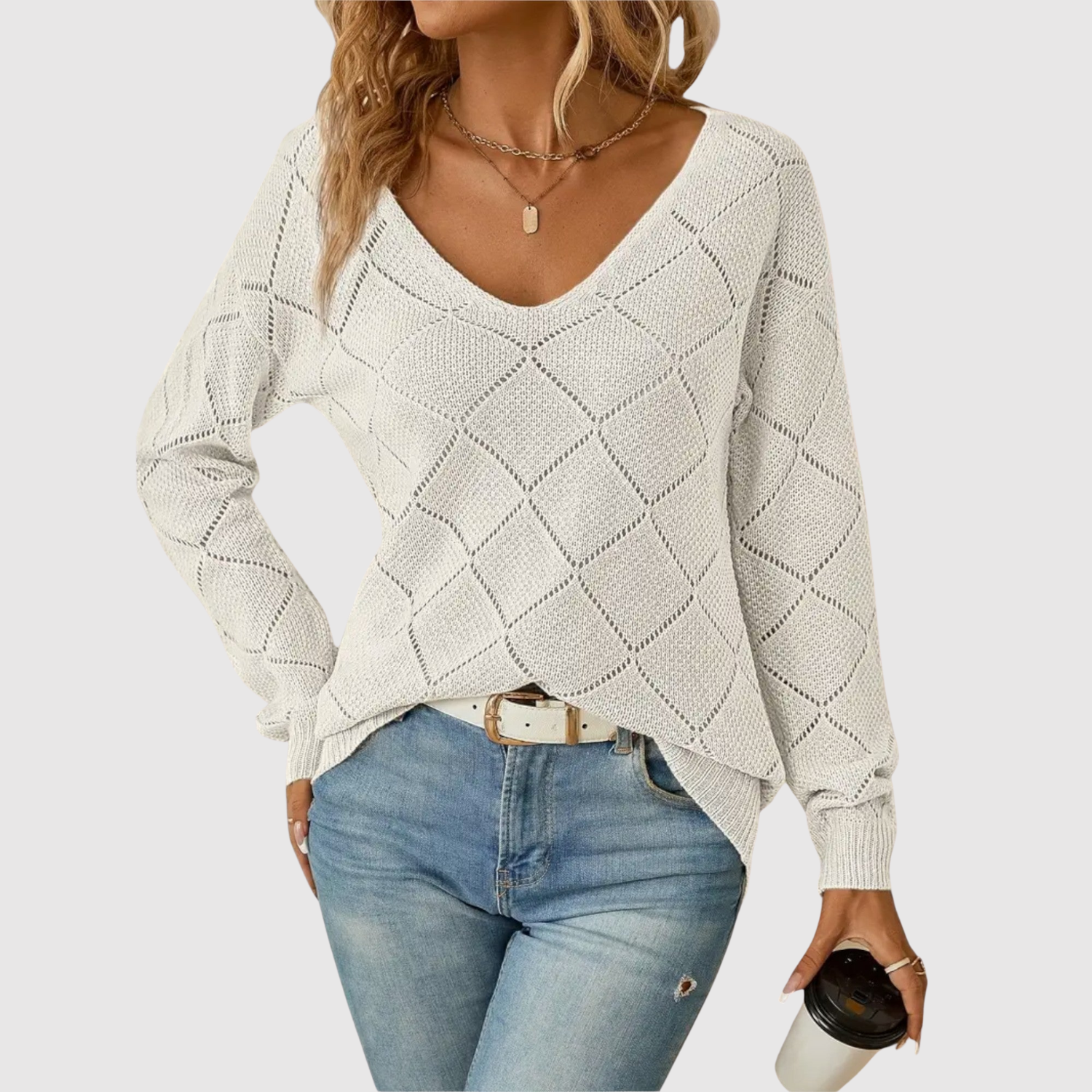 Nora – Svetr s elegantním V-výstřihem