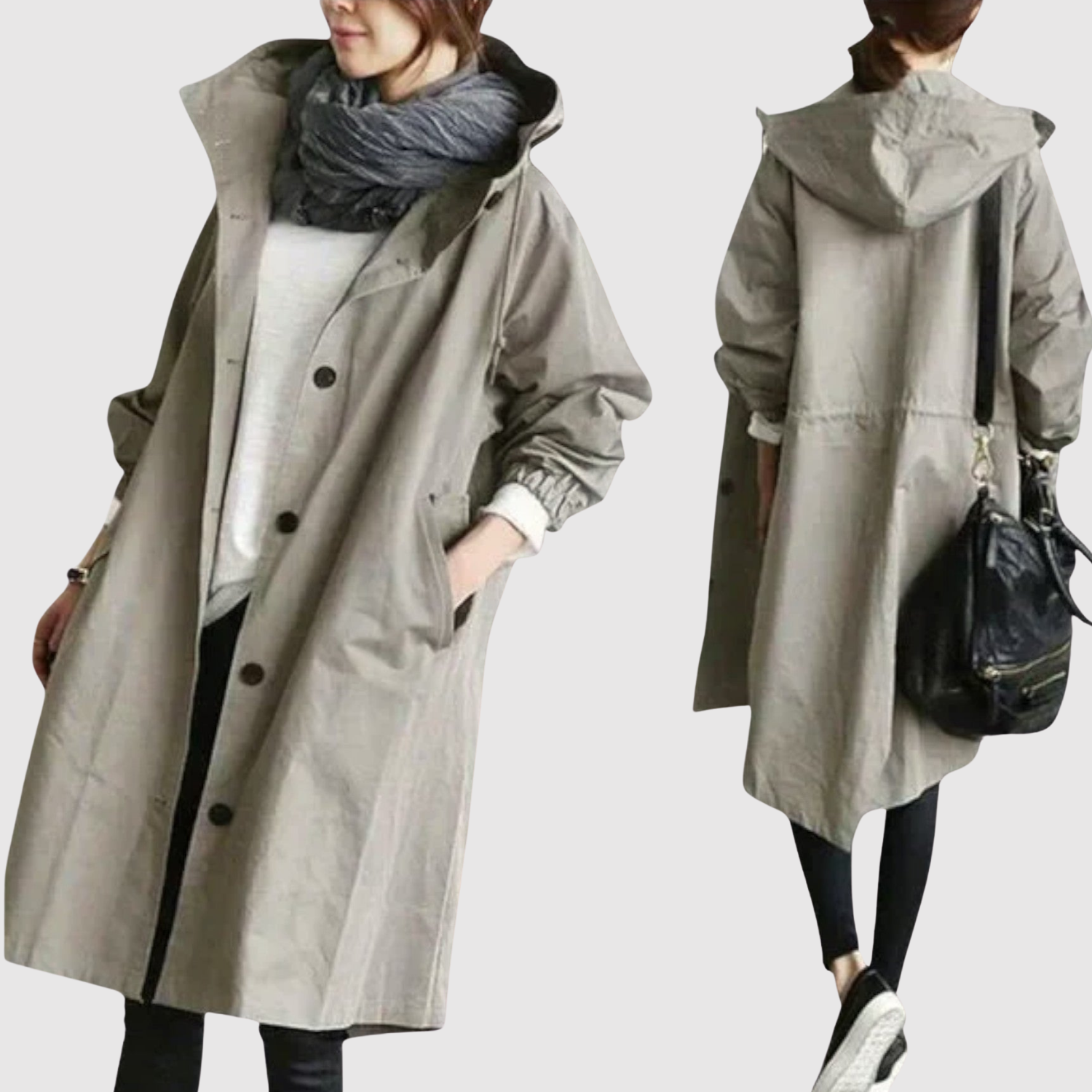 "Jelena – Dlouhá lehká bunda s kapucí" can be rewritten as "Jelena – Dlouhá lehká bunda s kapucí pro pohodlné nošení".