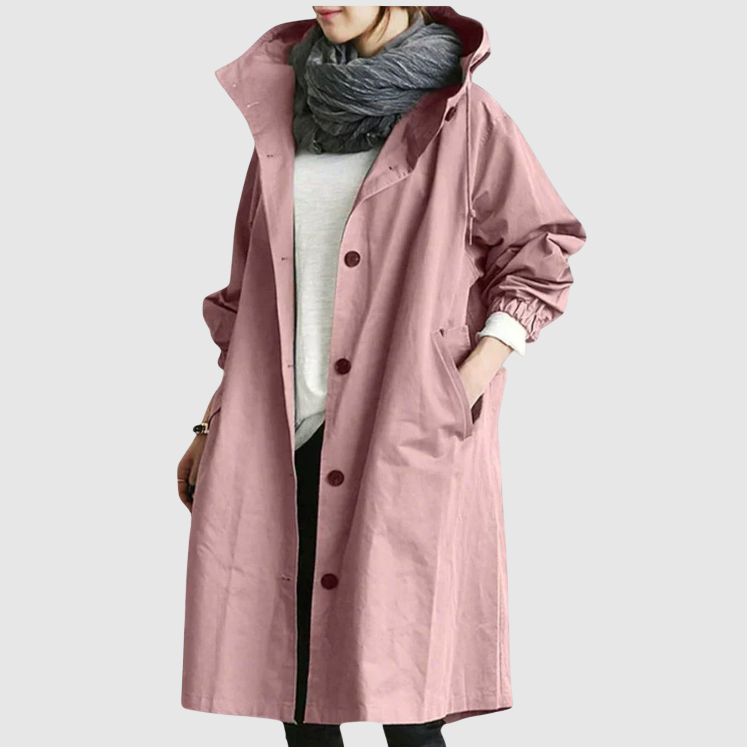 "Jelena – Dlouhá lehká bunda s kapucí" can be rewritten as "Jelena – Dlouhá lehká bunda s kapucí pro pohodlné nošení".